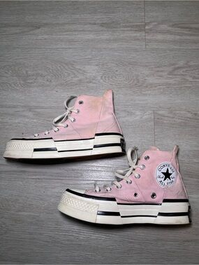 Converse Pink Platform High Top Sneakers
